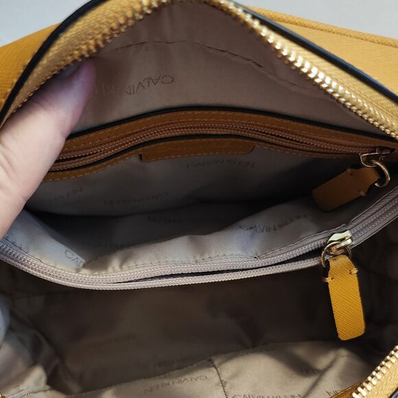 Calvin Klein Mustard Colored Satchel Purse - Picture 6 of 10